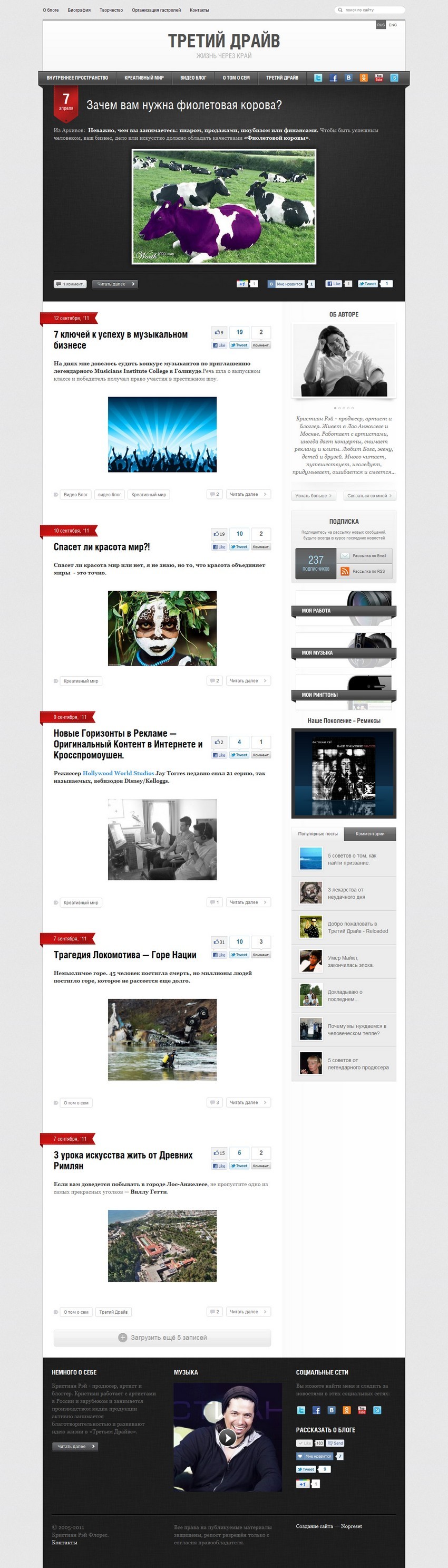 Третий Драйв — Блог Кристиана Рэя